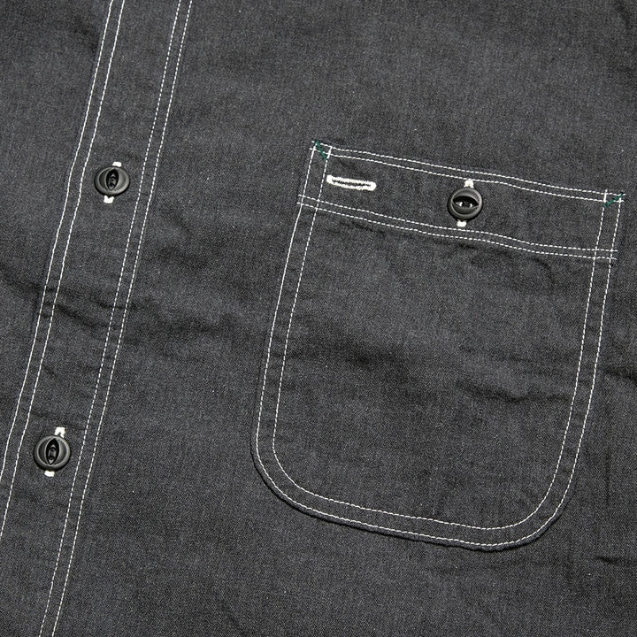 BURGUS PLUS - Beta Chambray Work Shirt Wide Silhouette - Heather Gray - HBP-300CHBWD