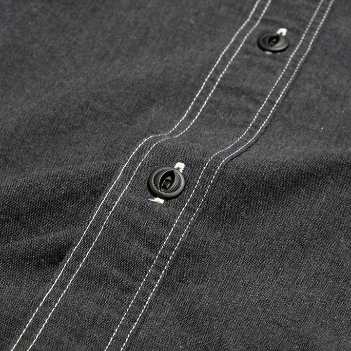 BURGUS PLUS - Beta Chambray Work Shirt Wide Silhouette - Heather Gray - HBP-300CHBWD