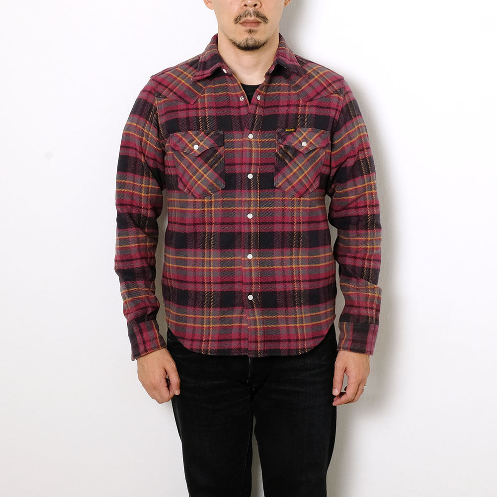 IRON HEART - UHF WESTERN SHIRT - PINK LINE CHECK - IHSH-403