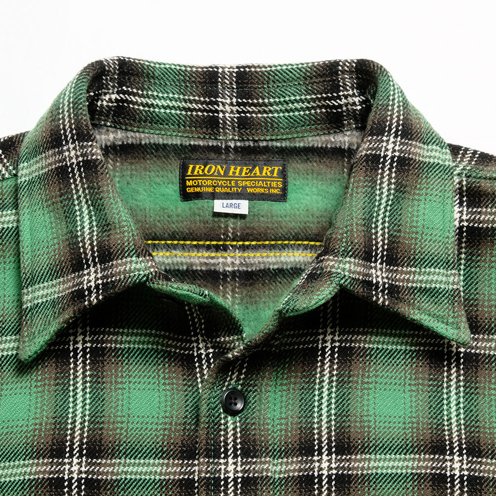 IRON HEART - UHF WORK SHIRT - GREEN CHECK - IHSH-406