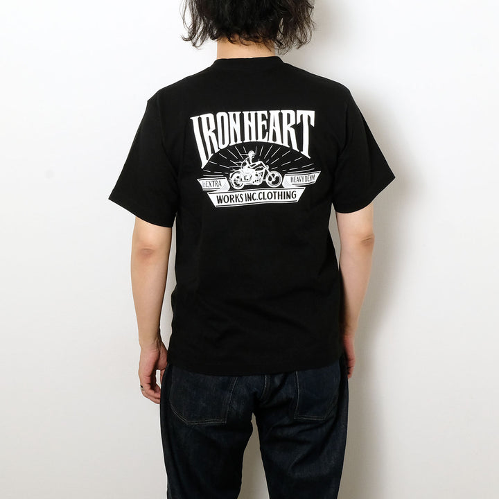 IRON HEART - 7.5oz HEAVY BODY PRINT T-SHIRT - Riding Pattern - IHT-2601