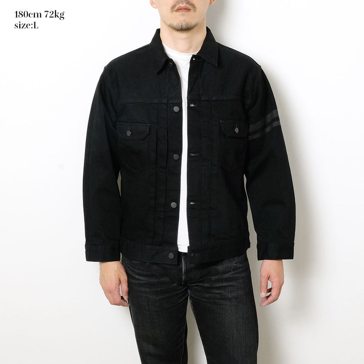 MOMOTARO JEANS - #002 CLASSIC DENIM JACKET 15.7oz BLACK -MMGJ1102
