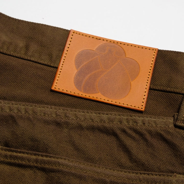MOMOTARO JEANS - #100 STRAIGHT - BOTANICAL DYED - MOSS - MMJZ6403