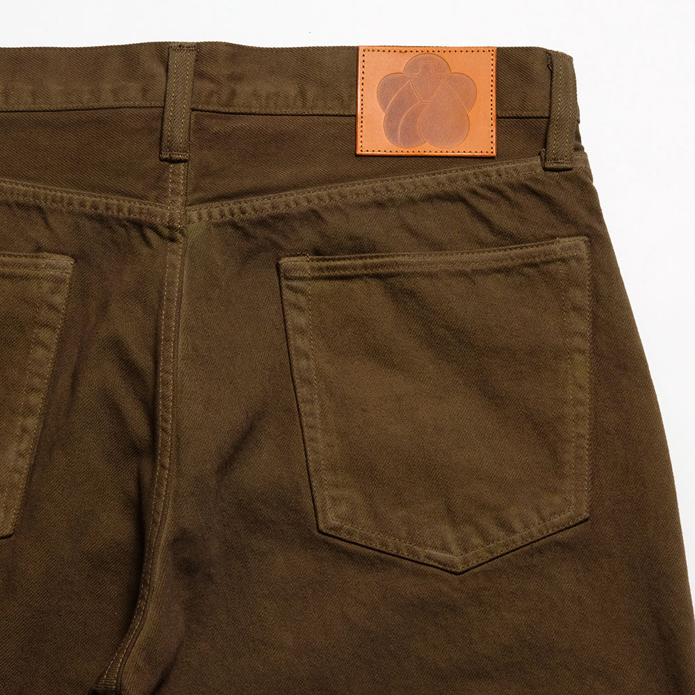MOMOTARO JEANS - #100 STRAIGHT - BOTANICAL DYED - MOSS - MMJZ6403