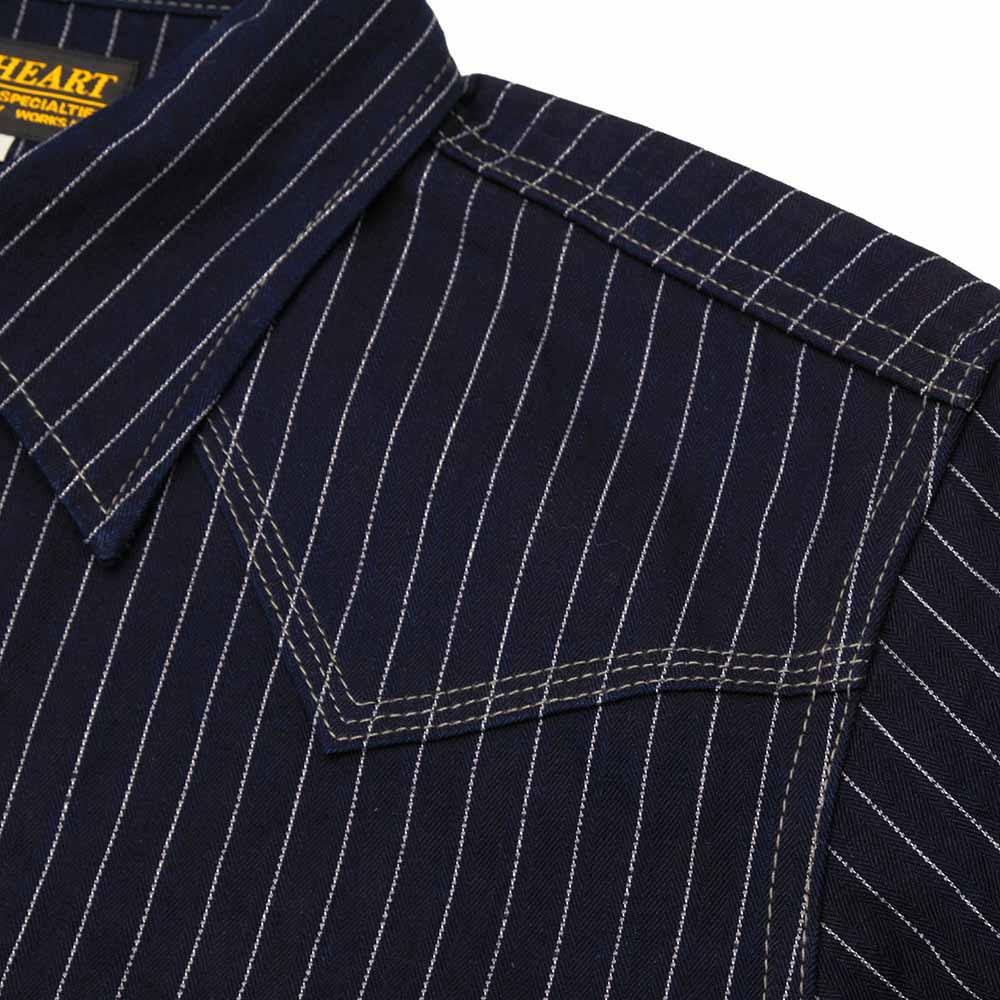 IRON HEART - 8.5oz Herringbone Stripe Western Shirt - IHSH-424
