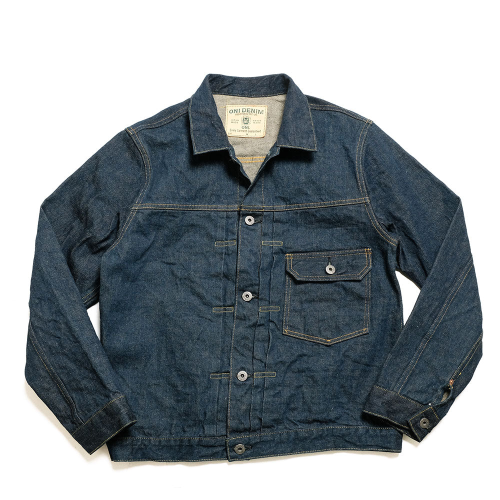 ONI DENIM - 15oz Ishikawa-dai Denim - 1st Type Denim Jacket Long - ONI-01507LIS