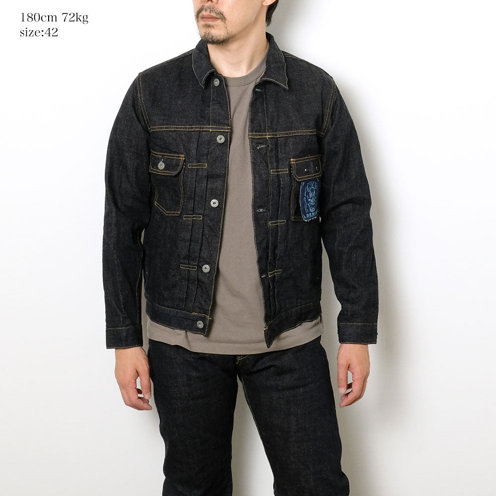 ONI DENIM - 14oz Indigo x Beige ONI Denim - 青鬼 - 2nd Type Denim Jacket - ONI-02516P14