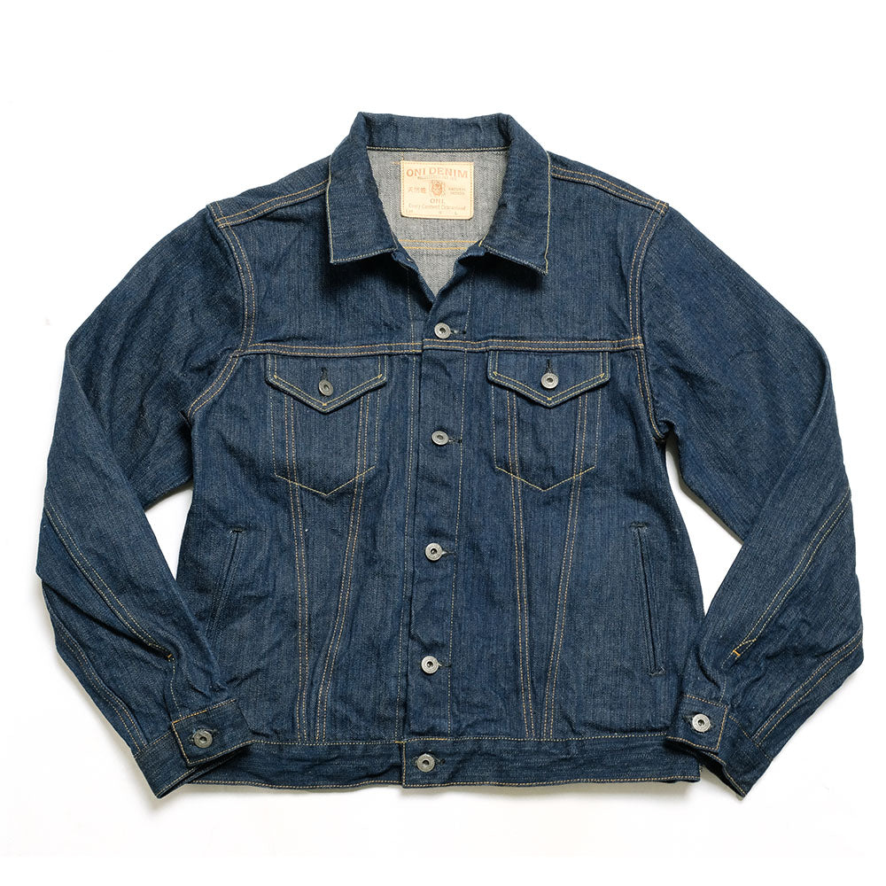 ONI DENIM - 16oz Natural Indigo - 鬼極 (ONI KIWAMI) - 3rd Type Denim Jacket - ONI-02527KI
