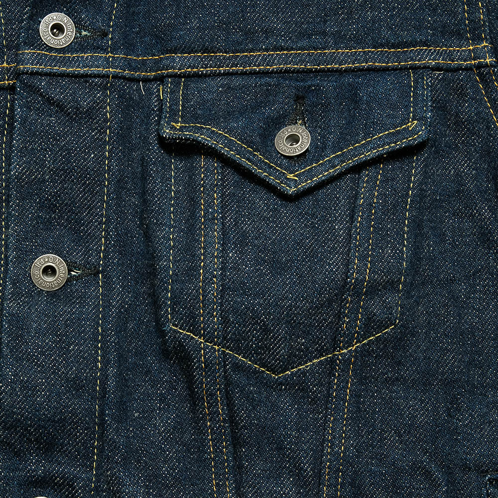 ONI DENIM - 20oz Secret Denim 歌舞伎耳 (緯糸ベージュ) - 3rd Type Denim Jacket - ONI-02527PKA-BEG