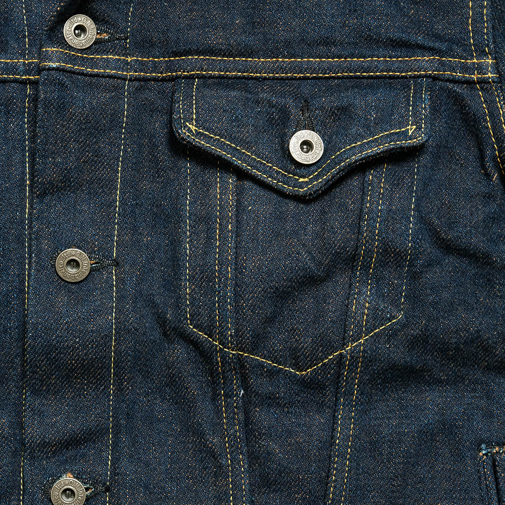 ONI DENIM - 20oz Secret Denim 歌舞伎耳 (緯糸柿渋色) - 3rd Type Denim Jacket - ONI-02527PKA-KBR