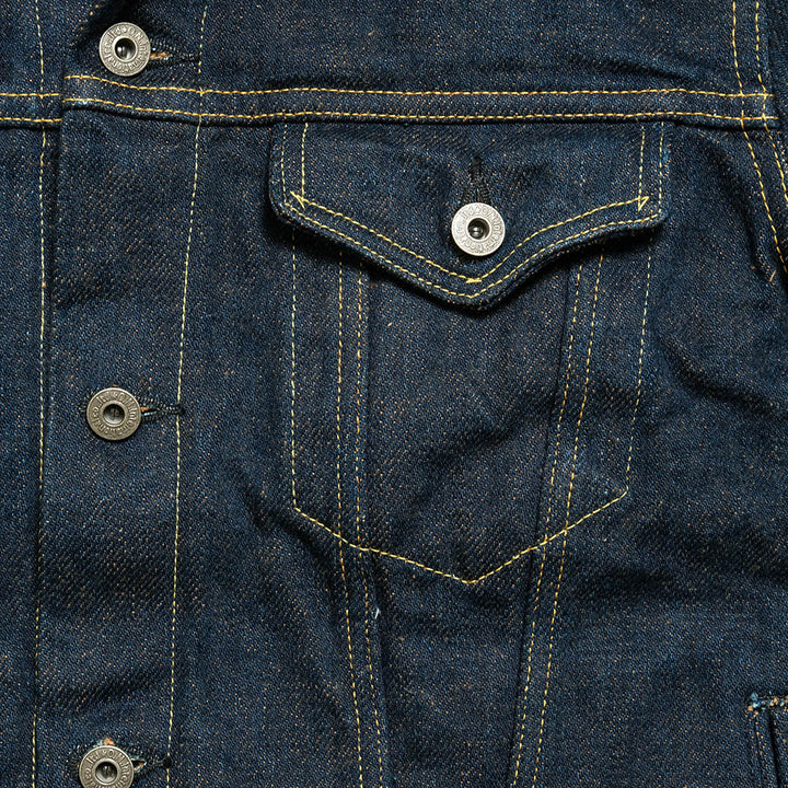 ONI DENIM - 20oz Secret Denim 歌舞伎耳 (緯糸柿渋色) - 3rd Type Denim Jacket - ONI-02527PKA-KBR