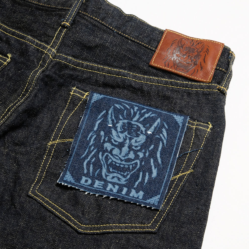 ONI DENIM - Regular Rise Neat Straight - 14oz. Indigo x Beige ONI Denim - 青鬼 - ONI-246-14