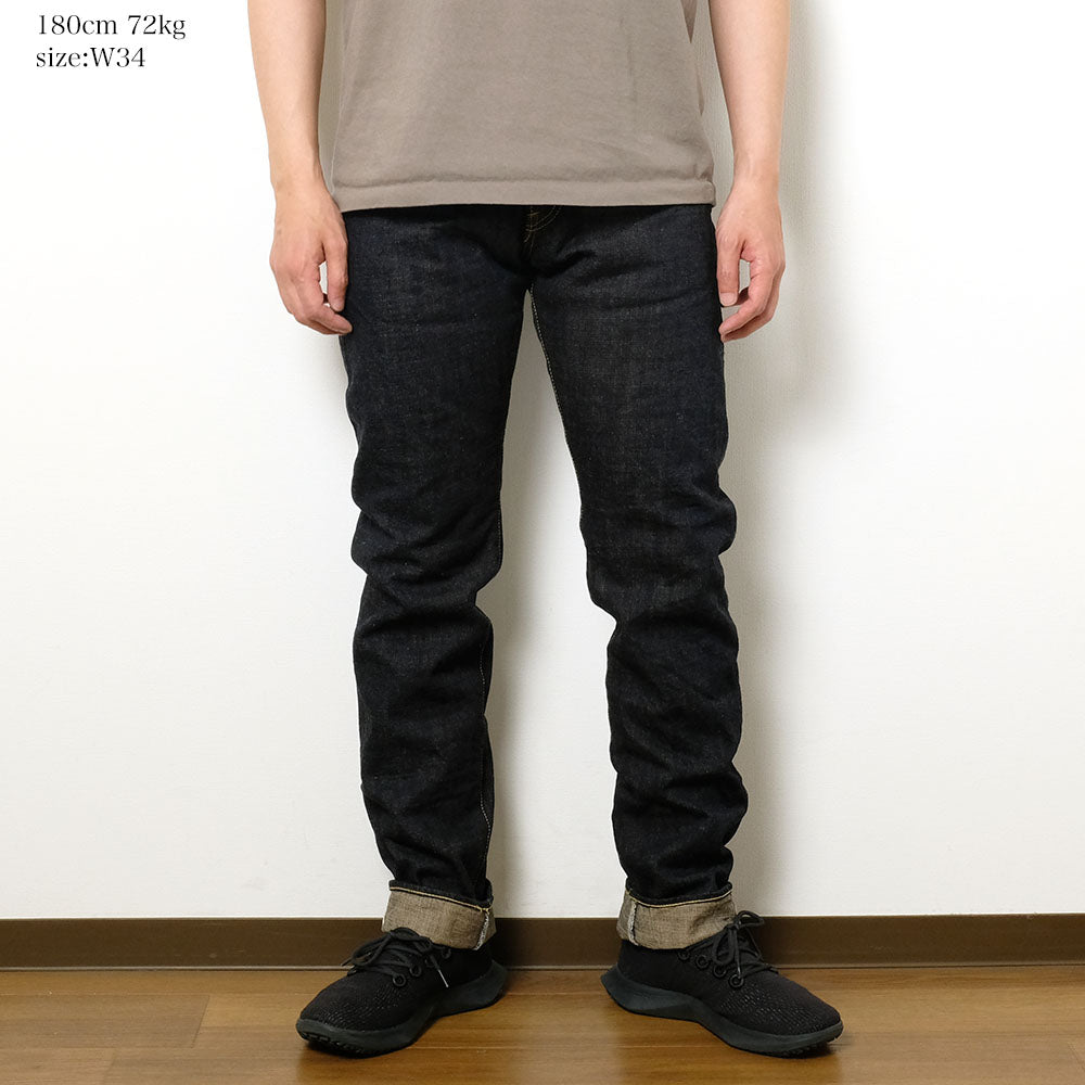 ONI DENIM - Regular Rise Neat Straight - 14oz. Indigo x Beige ONI Denim - 青鬼 - ONI-246-14