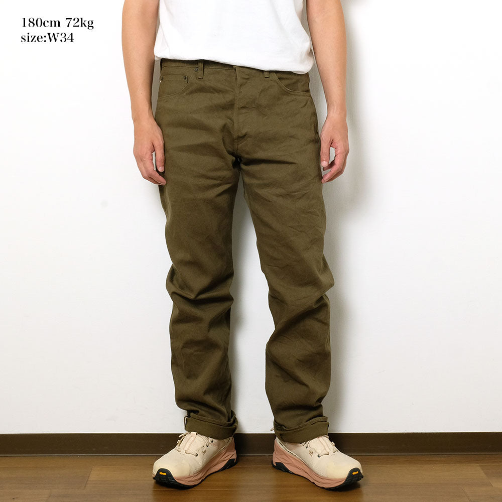 ONI DENIM - Regular Rise Neat Straight - 12oz Olive Warp and Weft Selvedge Denim - ONI-246OLOL