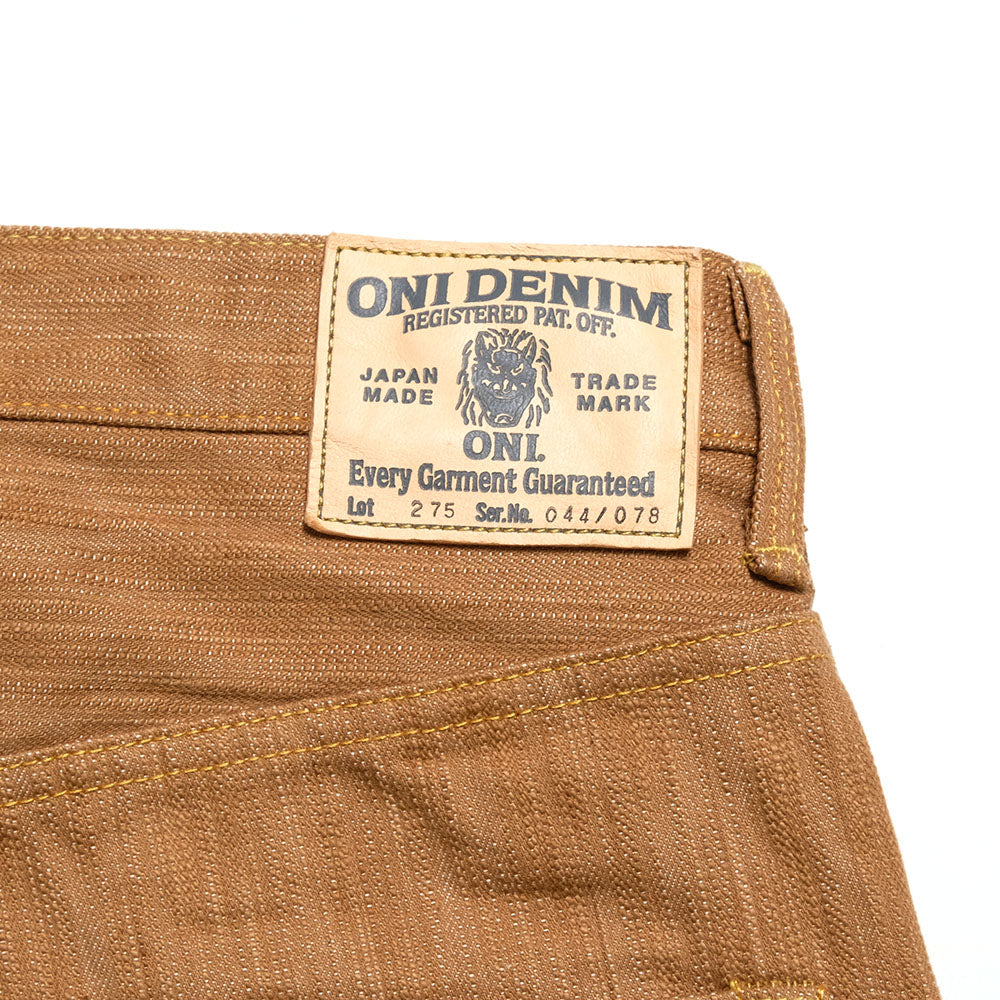 ONI DENIM - Regular Straight - 20oz Awa Kakishibu x Kinari Denim - ONI-275KAKI