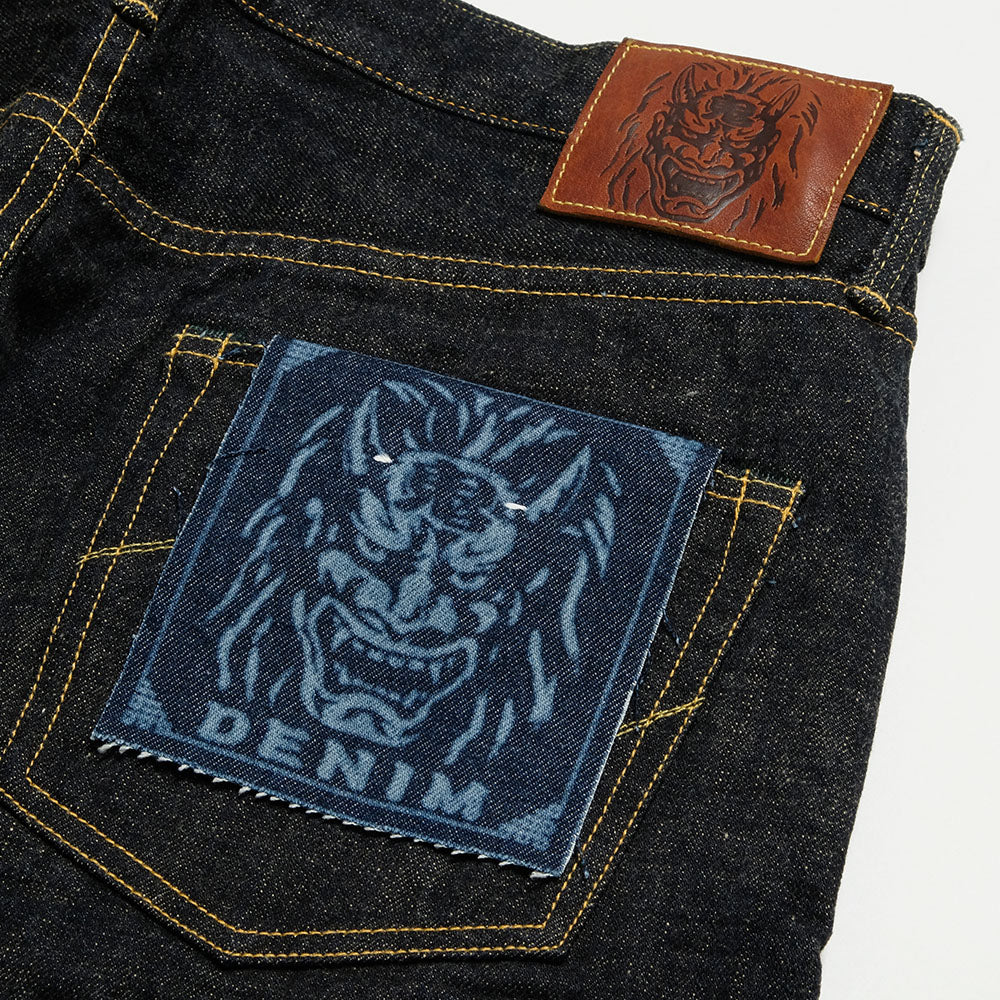ONI DENIM - Relax Tapered - 14oz. Indigo x Beige ONI Denim - 青鬼 - ONI-622-14