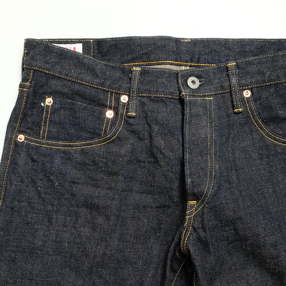 ONI DENIM - Relax Tapered - 14oz. Indigo x Beige ONI Denim - 青鬼 - ONI-622-14