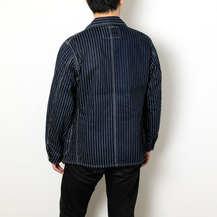 SUGAR CANE - 9oz. WABASH STRIPE WORK COAT - SC15658
