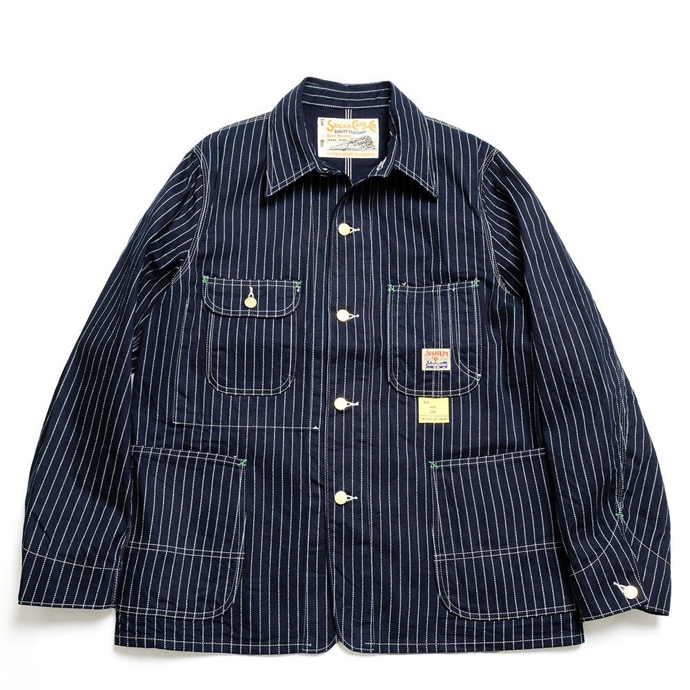 SUGAR CANE - 9oz. WABASH STRIPE WORK COAT - SC15658