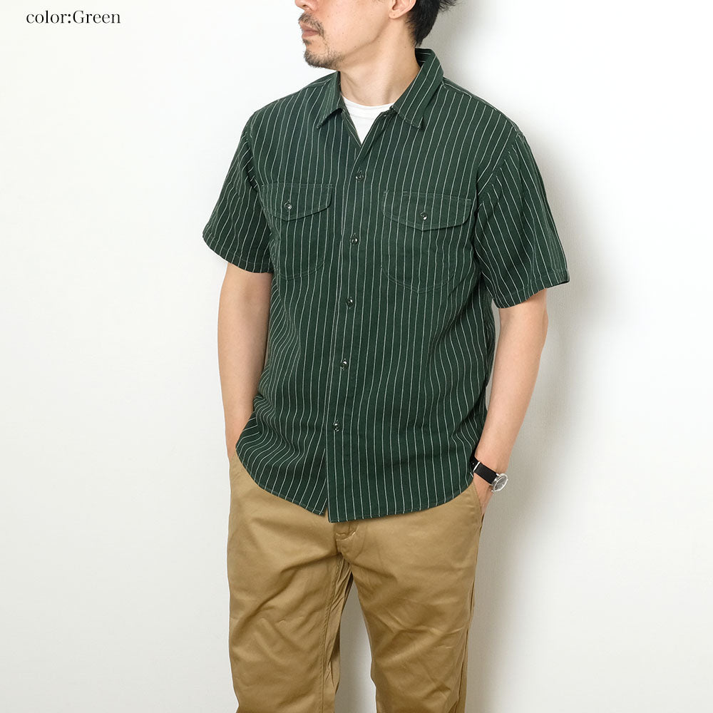 SUGAR CANE - COKE STRIPE S/S WORK SHIRT - SC38699