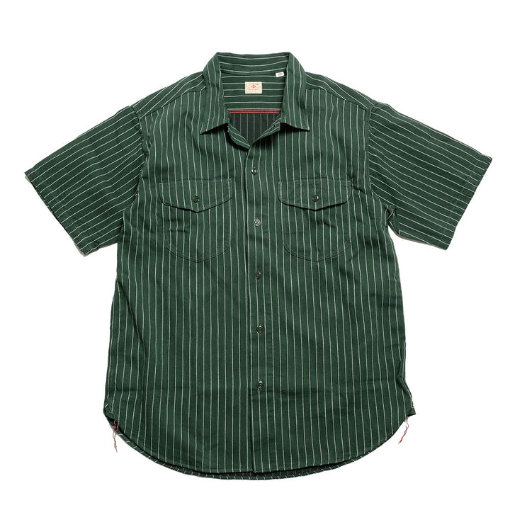 SUGAR CANE - COKE STRIPE S/S WORK SHIRT - SC38699