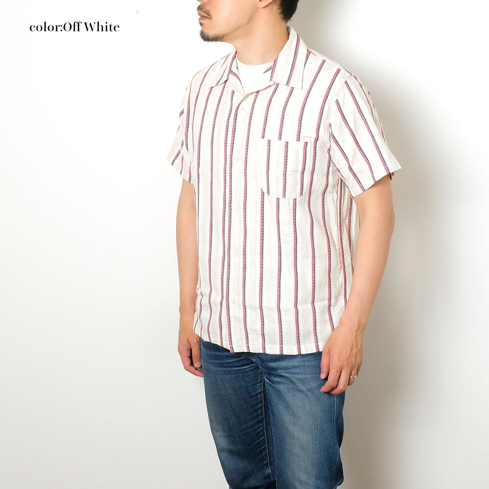 SUGAR CANE - HEART STRIPE OPEN SHIRT - SC39119