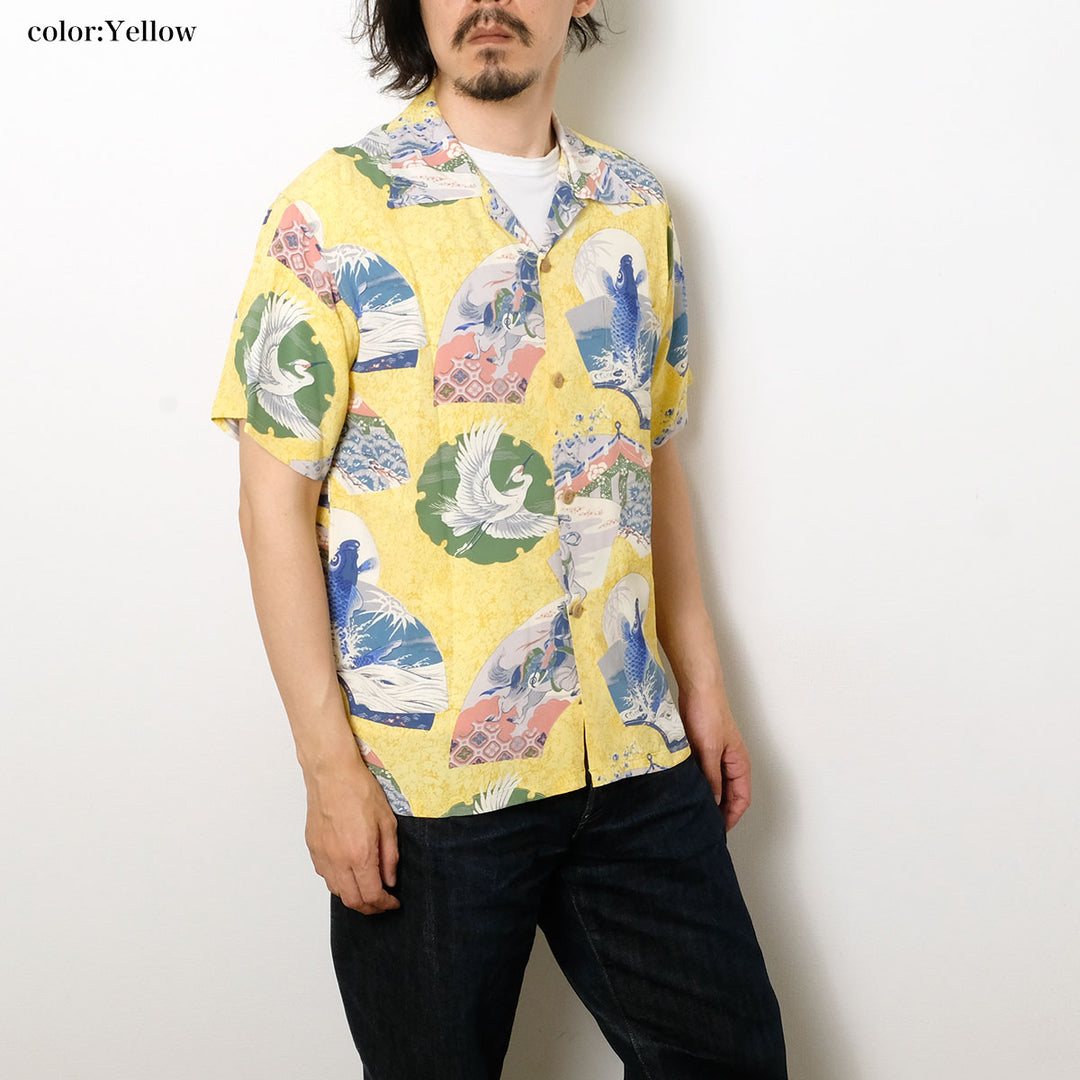 SUN SURF - S/S RAYON HAWAIIAN SHIRT - JAPANESE QUAINT DESIGN - SS39614