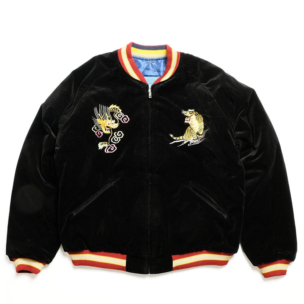 TAILOR TOYO - HINOYA EXCLUSIVE - Mid 1950s Style Velveteen Souvenir Jacket - ROARING TIGER × LANDSCAPE - TT15664HY