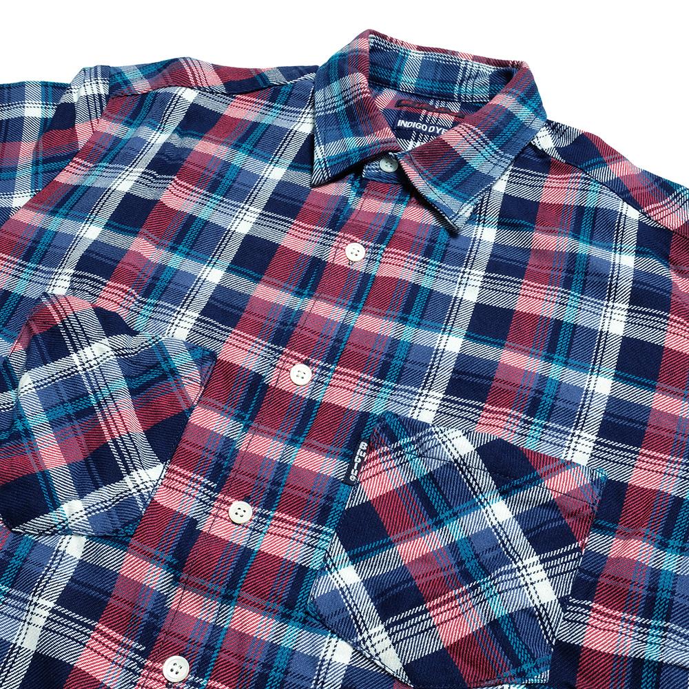 BLUE BLUE<br>Indigo Plaid Work Shirt<br>700080969