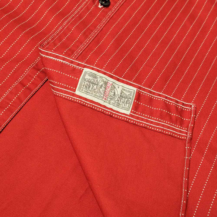 SUGAR CANE - Fiction Romance - 8.5oz. Red Wabash Stripe Work Shirt - SC28340