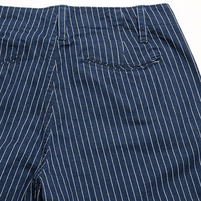 pure blue japan<br>Curved Pockets Trousers Pinstripe<br>1162-1