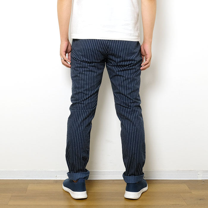 pure blue japan<br>Curved Pockets Trousers Pinstripe<br>1162-1