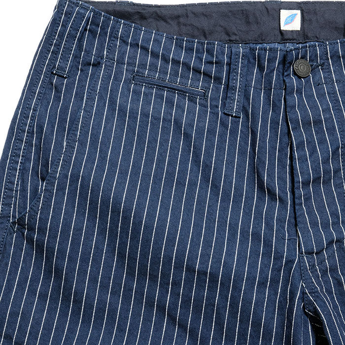 pure blue japan<br>Curved Pockets Trousers Pinstripe<br>1162-1
