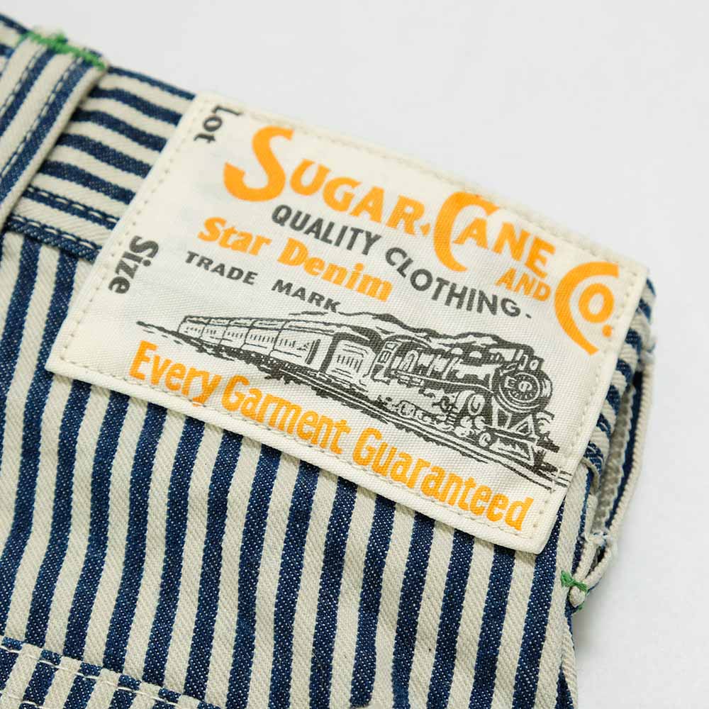 SUGAR CANE<br>11oz.HICKORY STRIPE WORK PANTS<br>SC41823