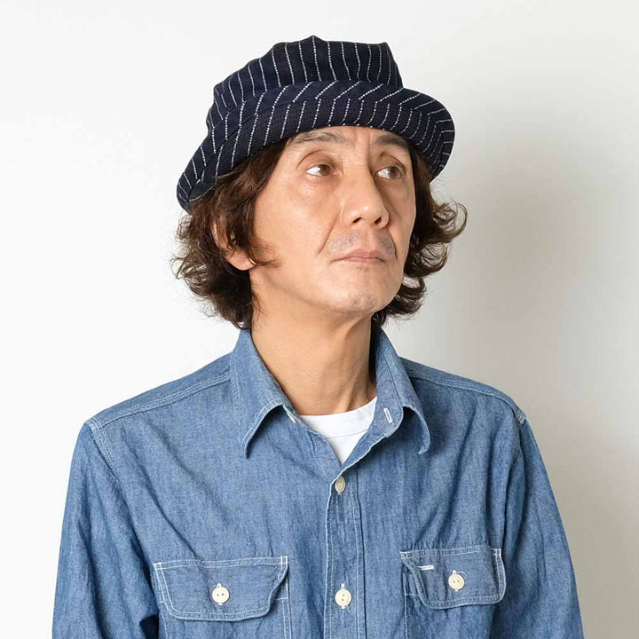 SUGAR CANE WABASH STRIPE PORKPIE HAT SC02467SUGAR CANE WABASH STRIPE PORKPIE HAT SC02467