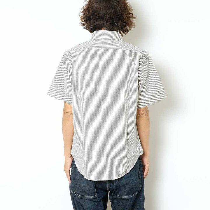 SUGAR CANE - HICKORY STRIPE S/S WORK SHIRT - SC37944