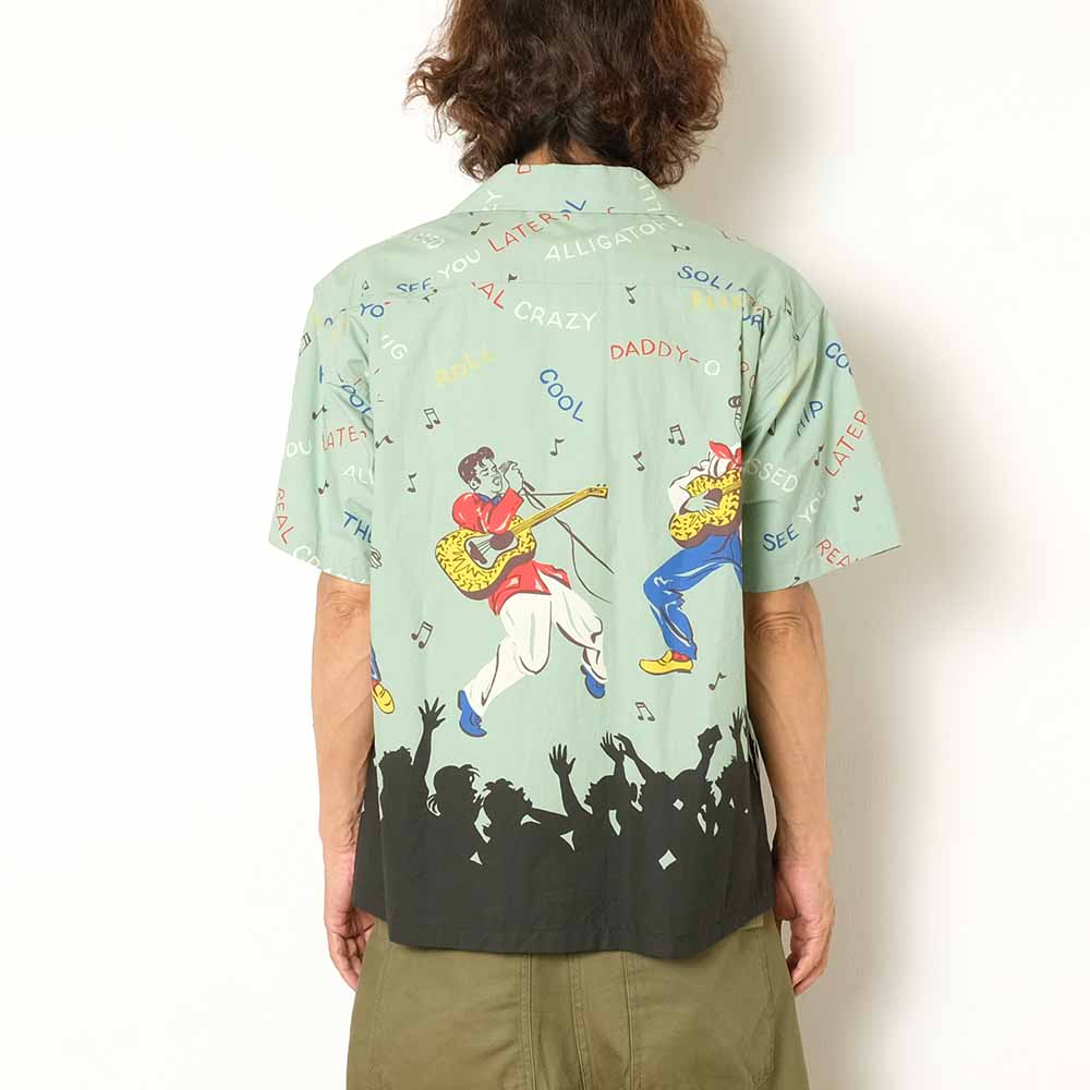 STAR OF HOLLYWOOD BROAD COTTON S/S OPEN SHIRT KING OF ROCK'NROLL SH38116