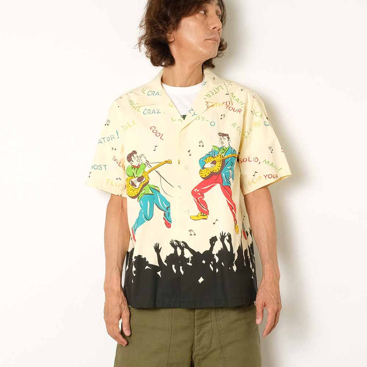 STAR OF HOLLYWOOD - COTTON S/S OPEN SHIRT - KING OF ROCK'NROLL - SH38116