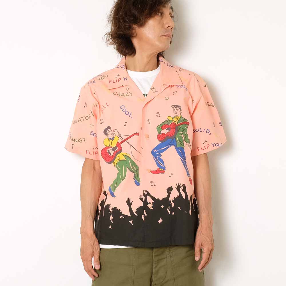 STAR OF HOLLYWOOD BROAD COTTON S/S OPEN SHIRT KING OF ROCK'NROLL SH38116