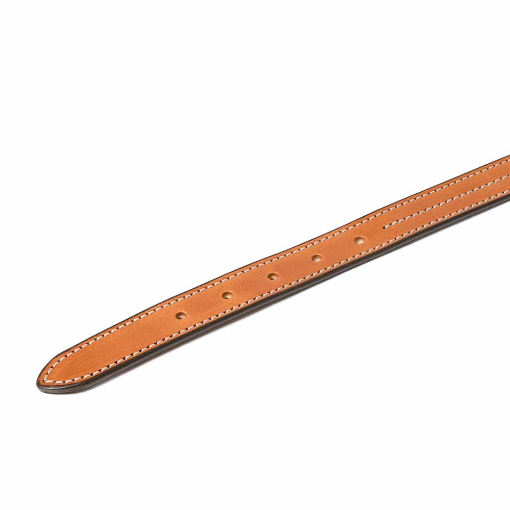 YUKETEN - Triple Stitched Belt Brown with Natural Stitch - 2849