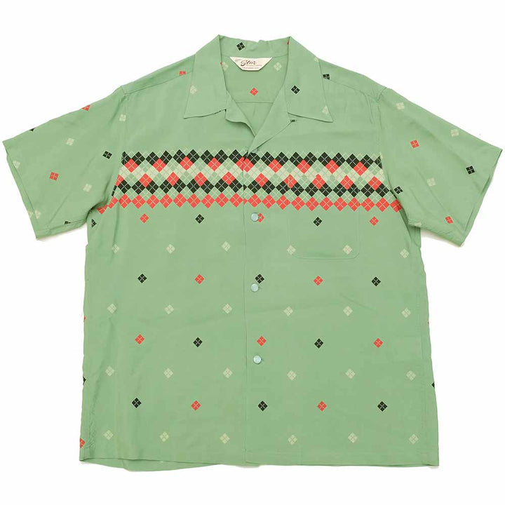 STAR OF HOLLYWOOD HIGH DENSITY RAYON S/S OPEN SHIRT ARGYLE SH38879