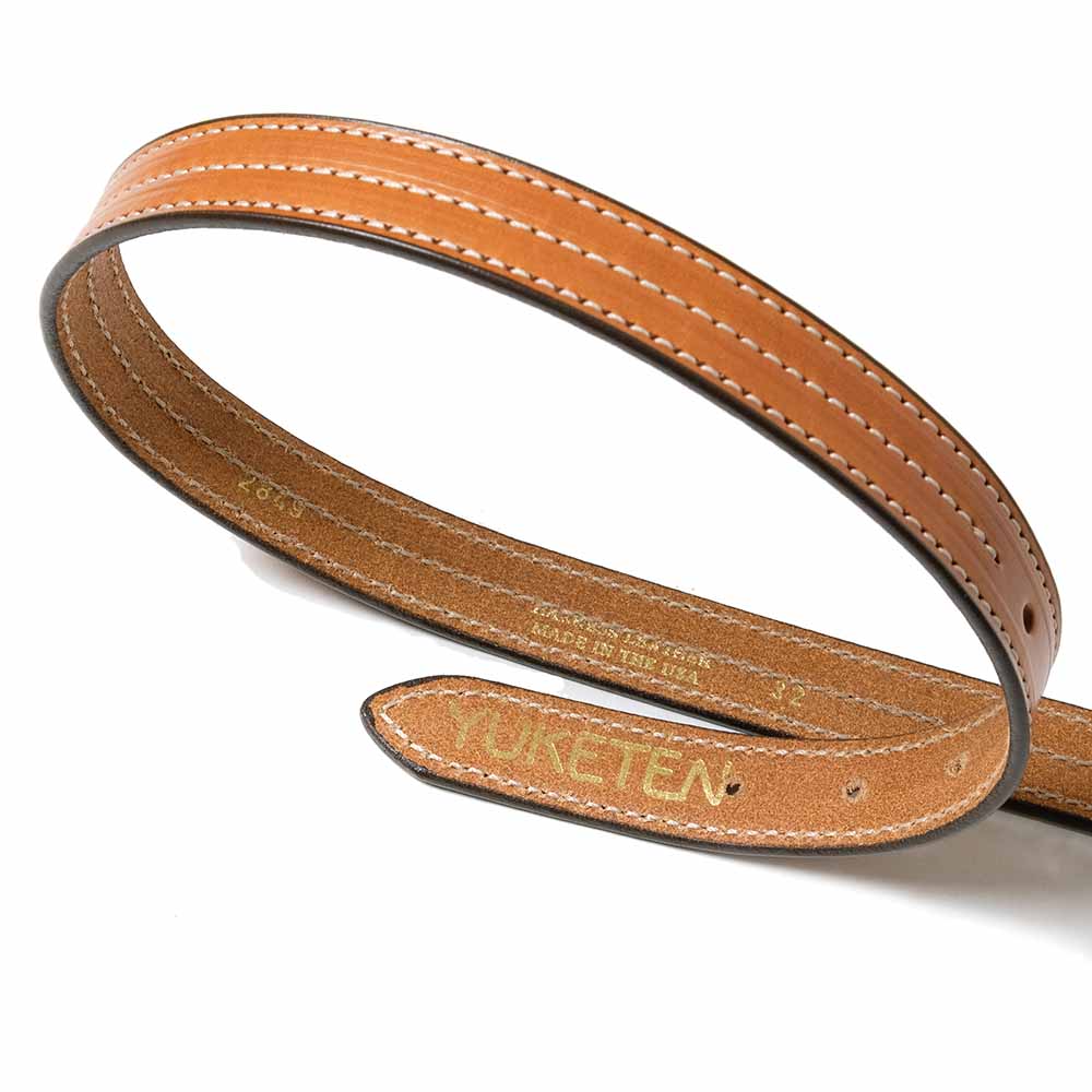 YUKETEN - Triple Stitched Belt Brown with Natural Stitch - 2849