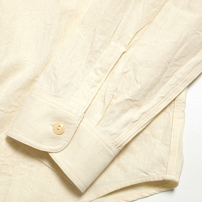 SUGAR CANE - White Chambray L/S Work Shirt - SC27851