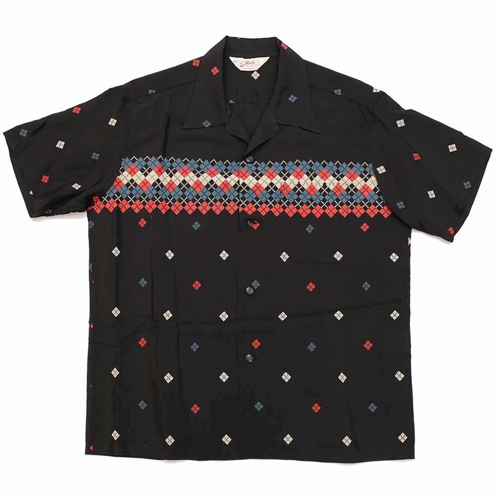 STAR OF HOLLYWOOD HIGH DENSITY RAYON S/S OPEN SHIRT ARGYLE SH38879
