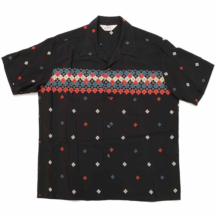 STAR OF HOLLYWOOD HIGH DENSITY RAYON S/S OPEN SHIRT ARGYLE SH38879