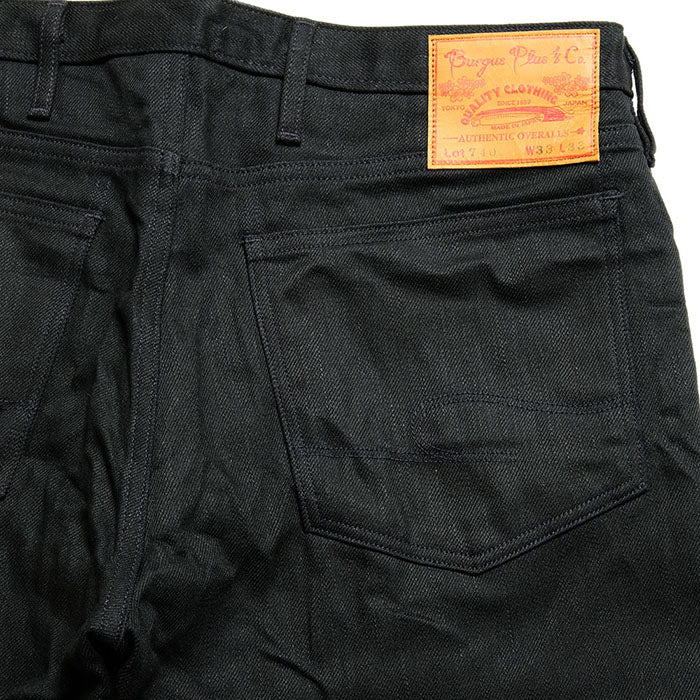 Burgus Plus - Zip Fly Tight Straight Stretch Jeans Black - 740-ST