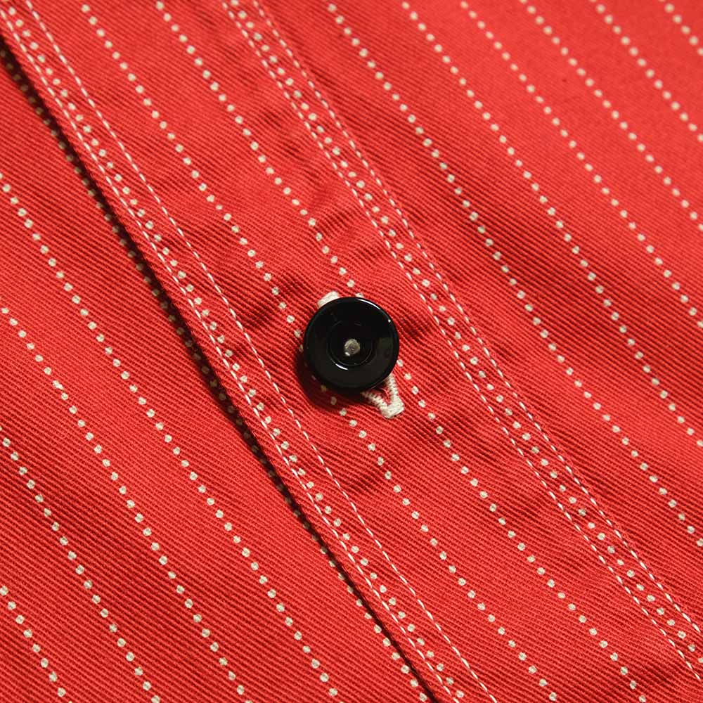 SUGAR CANE - Fiction Romance - 8.5oz. Red Wabash Stripe Work Shirt - SC28340