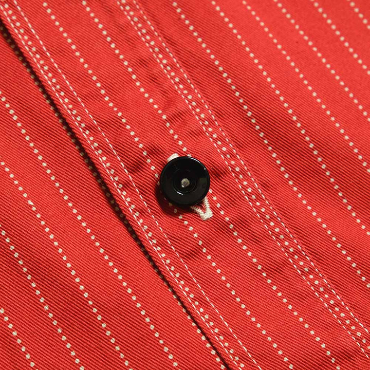 SUGAR CANE - Fiction Romance - 8.5oz. Red Wabash Stripe Work Shirt - SC28340