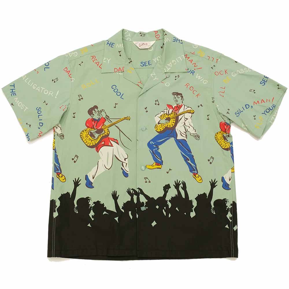 STAR OF HOLLYWOOD BROAD COTTON S/S OPEN SHIRT KING OF ROCK'NROLL SH38116