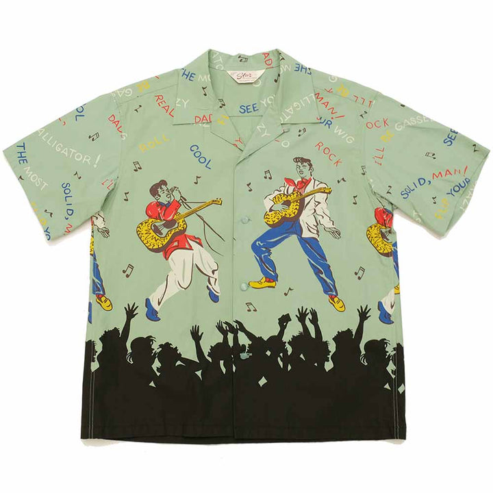 STAR OF HOLLYWOOD BROAD COTTON S/S OPEN SHIRT KING OF ROCK'NROLL SH38116